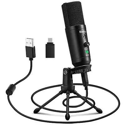 USB-C Microphone For Computer With Headphone Jack 24bit/192KHz Metal Cardioi... • $36.33