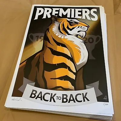 $54.99 • Buy Richmond Tigers 2020 Premiers Limited Edition Signed Premiership Print A2 Poster