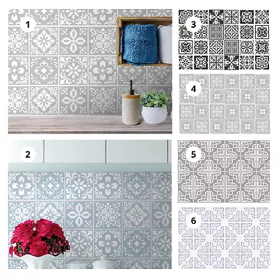 Tile Stickers Transfer DIY Decals Kitchen Bathroom Backsplash Tile Paint 15cm • £4.95