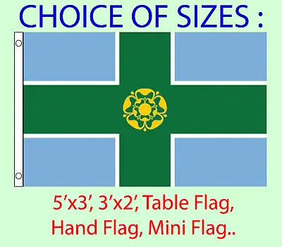 £2.99 • Buy Derbyshire County Flag Choice Polyester 5x3' 3x2',Hand Flag,Table Flag.Free P&P