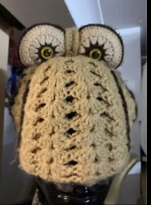 Vintage Crocheted OWL TEA COSY- Browns & Cream Fits Large Teapot LE25 • $32.99