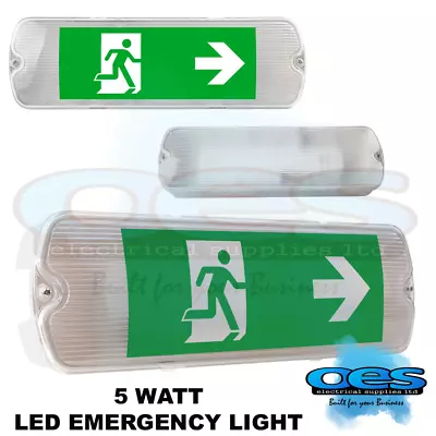 Led Emergency Light Fitting Bulkhead 5 Watt Ip65 Maintained Non-maintained  • £12.85