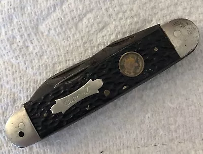 IMPERIAL OFFICIAL BOY SCOUT  BLADED CAMPING POCKET KNIFE VINTAGE  Marked “SCOUT” • $22