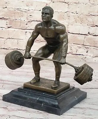Deadlift Powerlifter Athlete Strongman Bodybuilder Bronze Statue Sculpture Art • $149.50