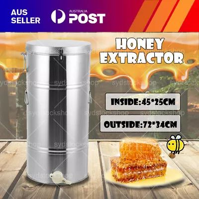 Honey Extractor 2 Frame Manual Stainless Steel Beekeeping Equipment Drum Honey • $126.22