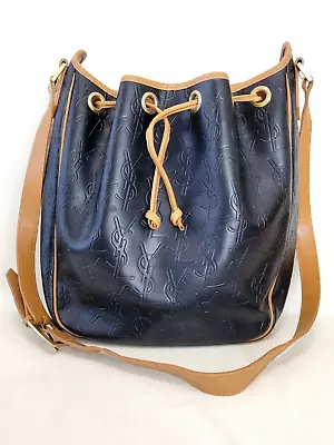 Yves Saint Laurent Shoulder Bag Drawstring Bucket Cassandra PVC Leather Purse • $299.99