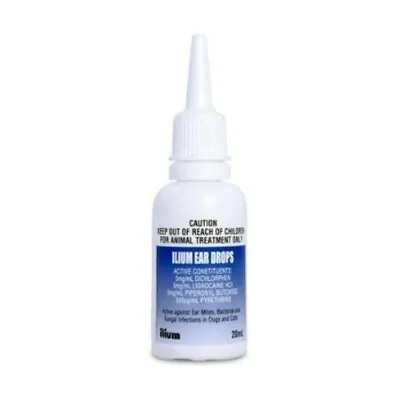 Ilium Ear Drops For Dogs & Cats Kills Mites Fights Fungal Infections 20ml • $9.47