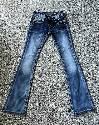 Miss Me Women Jeans 25x32 Blue Mid-Rise Stretch Easy Boot • $29.99