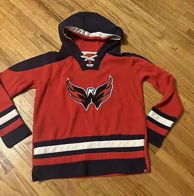 Vintage NHL Washington Capitals Hockey Pullover Hoodie Sweatshirt Youth L • $9.99