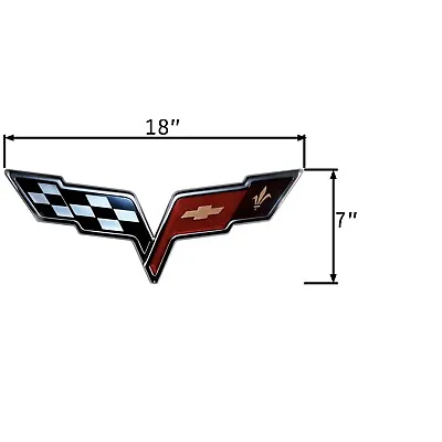 2005-2013 Corvette C6 Crossed Flags Heavy Gauge Metal Logo 18x7 Sign • $61.95