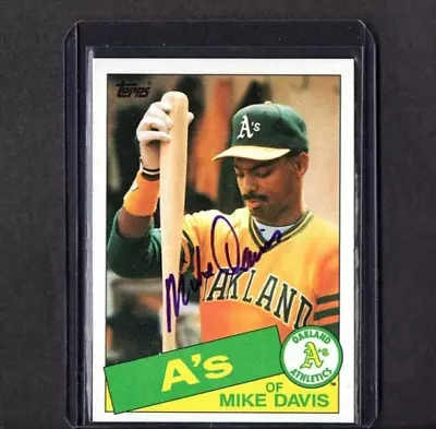 1985 Topps Vintage Card Signed Ip Auto Mike Davis Oakland A's Great • $4.99