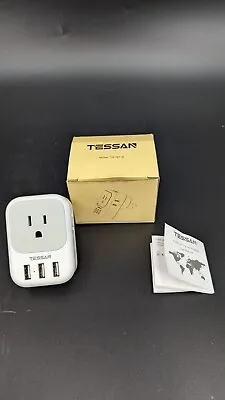 Israel Power Adapter TESSAN US To Travel Adaptor With 4 Outlets Grey  • $26