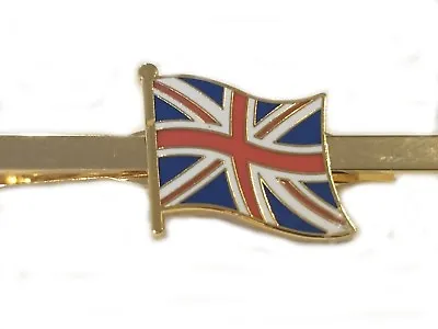 Union Jack Flag Tie Clip Slide Bar Pin • £7.50