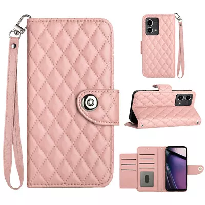 For Motorola G Power 2024 5G Play 2023 Plaid Pattern Leather Wallet Phone Case • $10.07