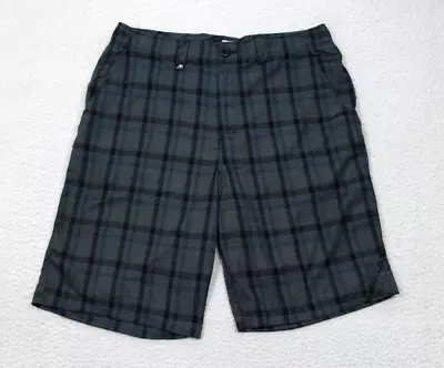 Metal Mulisha Shorts Men's 36 Gray Plaid Bermuda Summer Casual Pockets Biker • $22.99