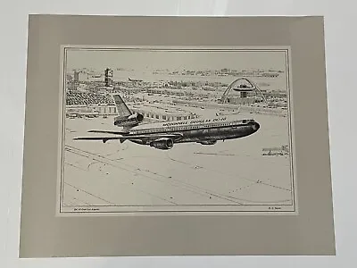 R.G Smith  DC-10 Over Los Angeles  Lithograph Print 15  X 11  (Image) • $49.99