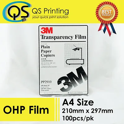 $20 • Buy 3M OHP Laser Printer Film A4 100/Pack
