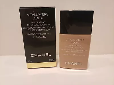 Chanel- Vitalumiere Aqua Ultra Light Perfecting Makeup SPF 15 - #91 CARAMEL • $39.99