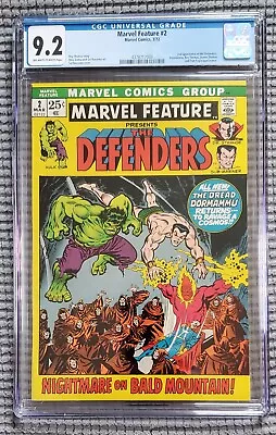 Marvel Feature #2 CGC 9.2 2nd Defenders! Dormammu Story Beautiful Copy! 1972 NM- • $400