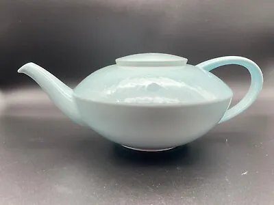 Villeroy & Boch The Noir Teapot 46 Oz Aqua Embossed Textured Exterior Light Blue • $88