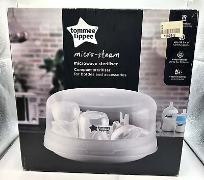 Tommee Tippee Closer To Nature Microwave Steam Steriliser Holds - 4 X Bottles • £9.99