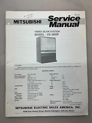 Mitsubishi VS-360R Original Service Manual Free Shipping • $10