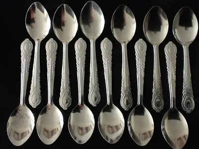 12 Sugar Spoons Coffee Tea Spoon Stainless Steel Mini Small Dozen 4 Inch  • $10.99