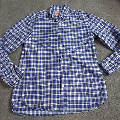 J. Press Mens Oxford Shirt M Blue Button Down Oxford OCBD Plaid • $39.90