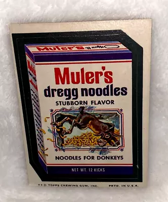 VTG Topps 1974 Wacky Packages Muler's Dress Noodles For Donkeys Sticker * READ • $14.99