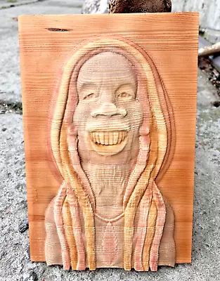 Bob Marley Large Wood Carving Multicolor Unique Picture Handmade Vintage Style • £55.36