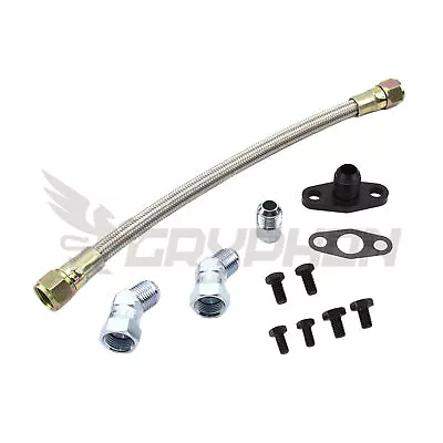 20  10AN Braided Turbo Oil Drain Return Line Kit For BorgWarner S200 S300 S400 • $65.19