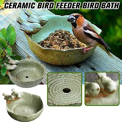 £24.40 • Buy Ceramic Birdbath Bird Feeder Bowl Decor For Bee Bird Bath Garden Outdoor Z4E3