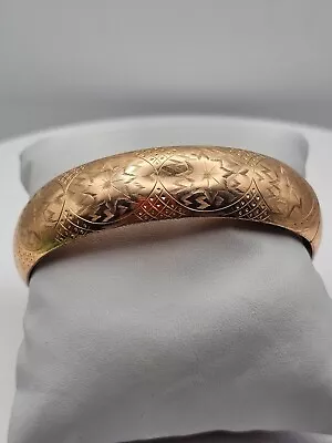 Antique Victorian Gold Filled Bangle Bracelet Highly Carved • $99