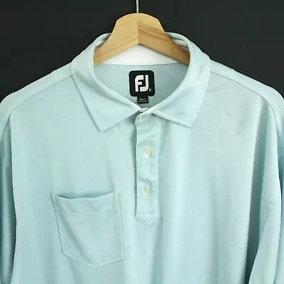 FootJoy Mens Golf Polo Shirt Size XL Short Sleeve Blue Performance • $15.74