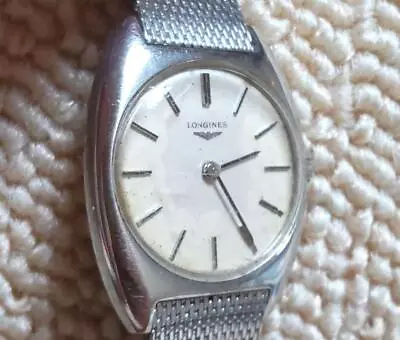 Longines Watch Manual 23mm Swiss Silver Vintage Made Round Ladies • $109