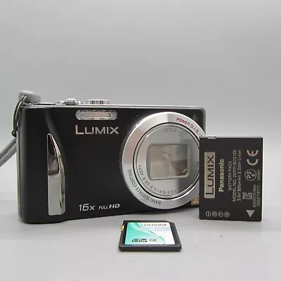Panasonic Digital Camera Lumix DMC-TZ25 12.1MP Black Tested • £99.99