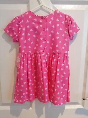 Matalan Little Girls Dress Pink /hearts Bnwt 12-18 Months • £1