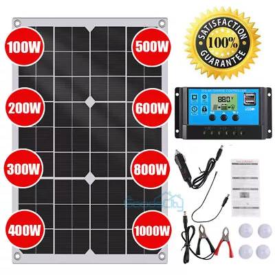 100W 200W 500W 1000W Solar Panel Kit 12V Mono Solar Panel RV Marine Home Camping • $265.99