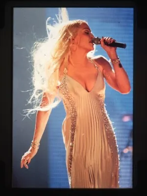 Madonna Singing In Concert Striking Busty Low Cut Gown Original Transparency • $29.99