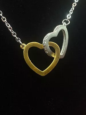 Dual Interlocking Hearts - Wife Girlfriend Mom - Pendant Necklace Gift • $14.95