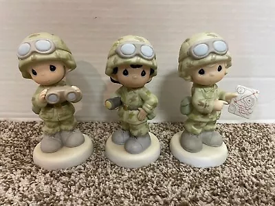 Precious Moments Lot Of 3 Military Figurines I'm Proud To Be An American • $109.99