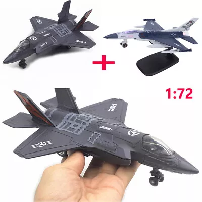 F-35&F-16 Fighter Jet Aircraft Diecast Plane Model W/ Light&Sound Scale 1:72 USA • $28.93