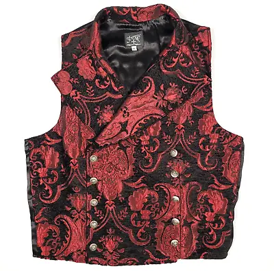 Shrine Of Hollywood Red Tapestry Cavalier Vest Mens Xl Victorian Goth Steampunk • $63.74