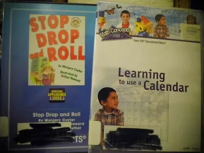 2 Educational DVD Learning To Use Calendar Stop Drop Roll Home School Video Math • $12.50