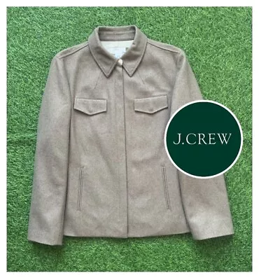 J. Crew Full Zip Brown Wool Jacket Women’s Size Large EXCELLENT CONDITION! • $39.95