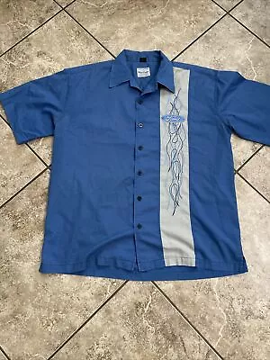 Ford Shirt Mens XL Mechanics Shop Blue Button Down David Carey • $24.99