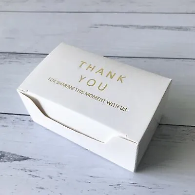 100 Thank You Gold Foil Rectangle Wedding Party Baptism White Favor Box Gift Box • $114.95