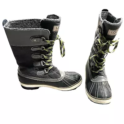 UGG Womens 6 EU 37 Baroness Winter Boots Waterproof Duck Charcoal Gray 1001743 • $69.99