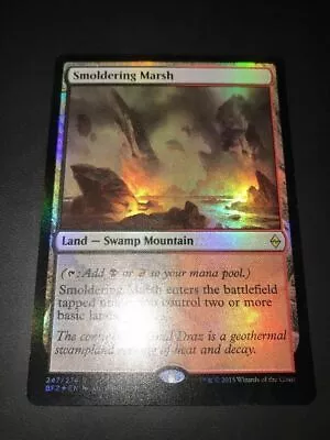 1x FOIL SMOLDERING MARSH - Dual Land - Zendikar MTG - Magic The Gathering • £2.99