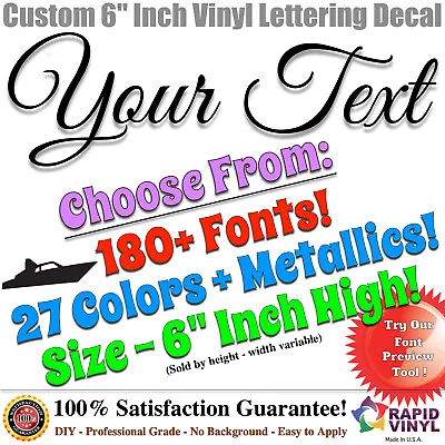 6” Custom Vinyl Lettering Decal Sticker Vinyl Boat Sign Truck Car Numbers Letter • $19.99